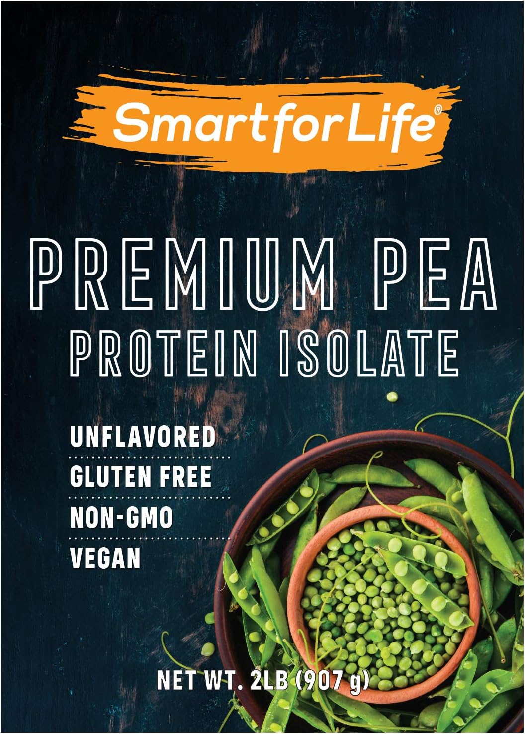 2lb Smart for Life Organic Vegan Pea Protein Shake - Keto & Vegetarian Friendly - BCAA's & Easy to Digest - Plant-Based Meal Replacement