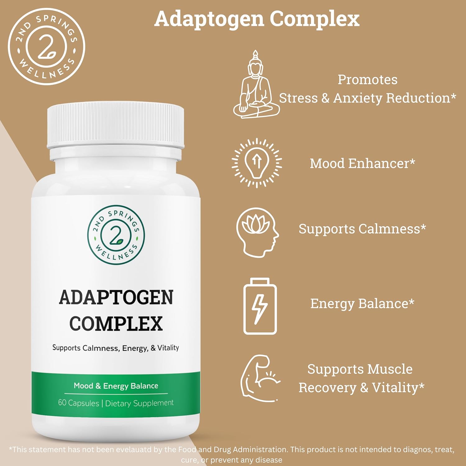2nd Springs Women's Daily Essentials Bundle - Multivitamin Pack with Adaptogen Complex for Women's Health & Stress Support