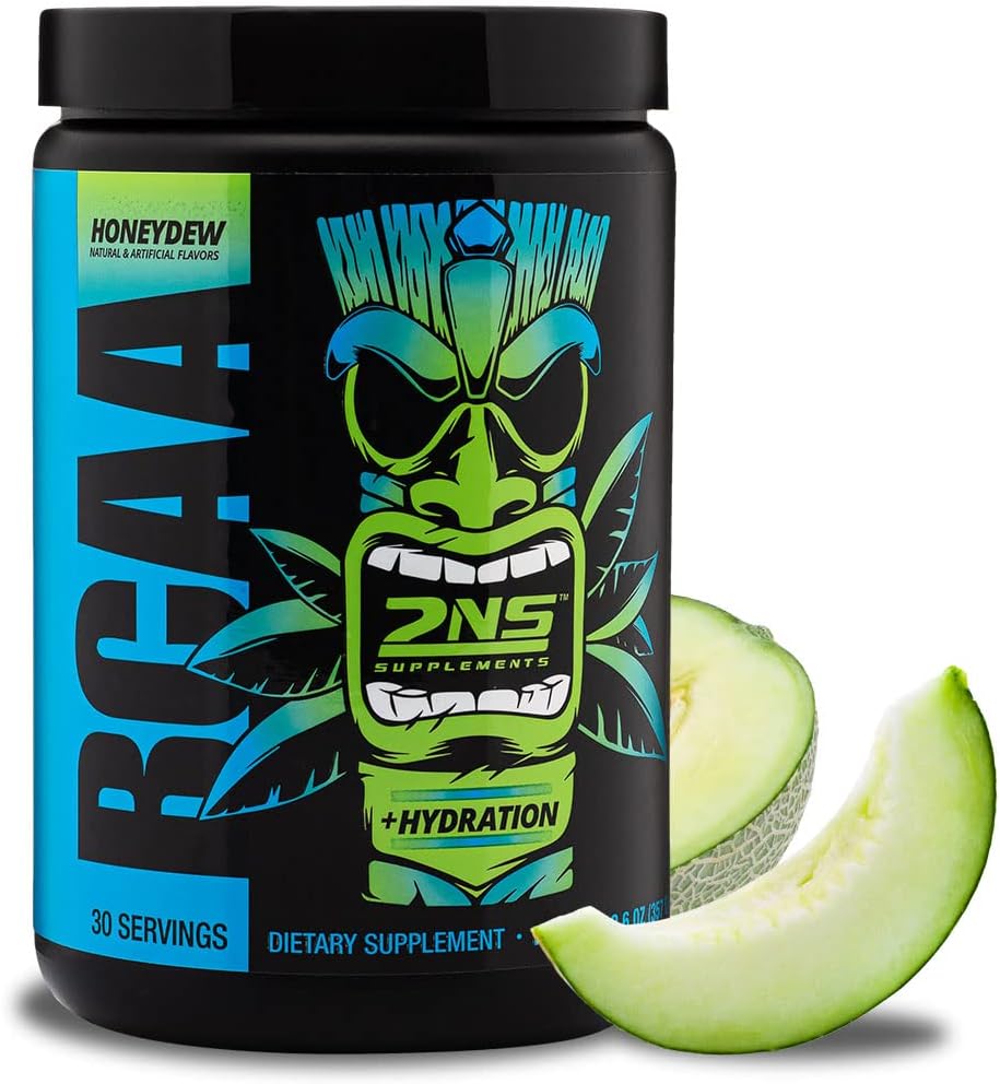 2NS BCAA Honeydew Supplements - 30 Servings, 12.6 Oz - 9g BCAAs - Supports Muscle Growth, Recovery, and Endurance - Replenishes Electrolytes - No Added Sugars or Colors