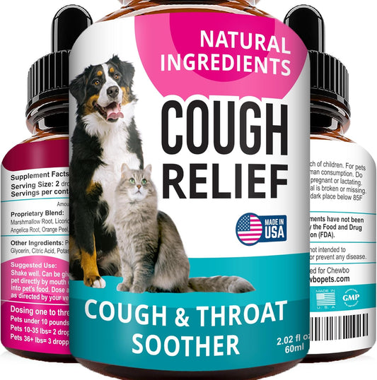 2oz Pet Herbal Remedy for Kennel Cough in Dogs and Cats - Throat Soother and Respiratory Support - Homeopathic Treatment for Pet Cough, Asthma, and Sinus Congestion - Made in USA
