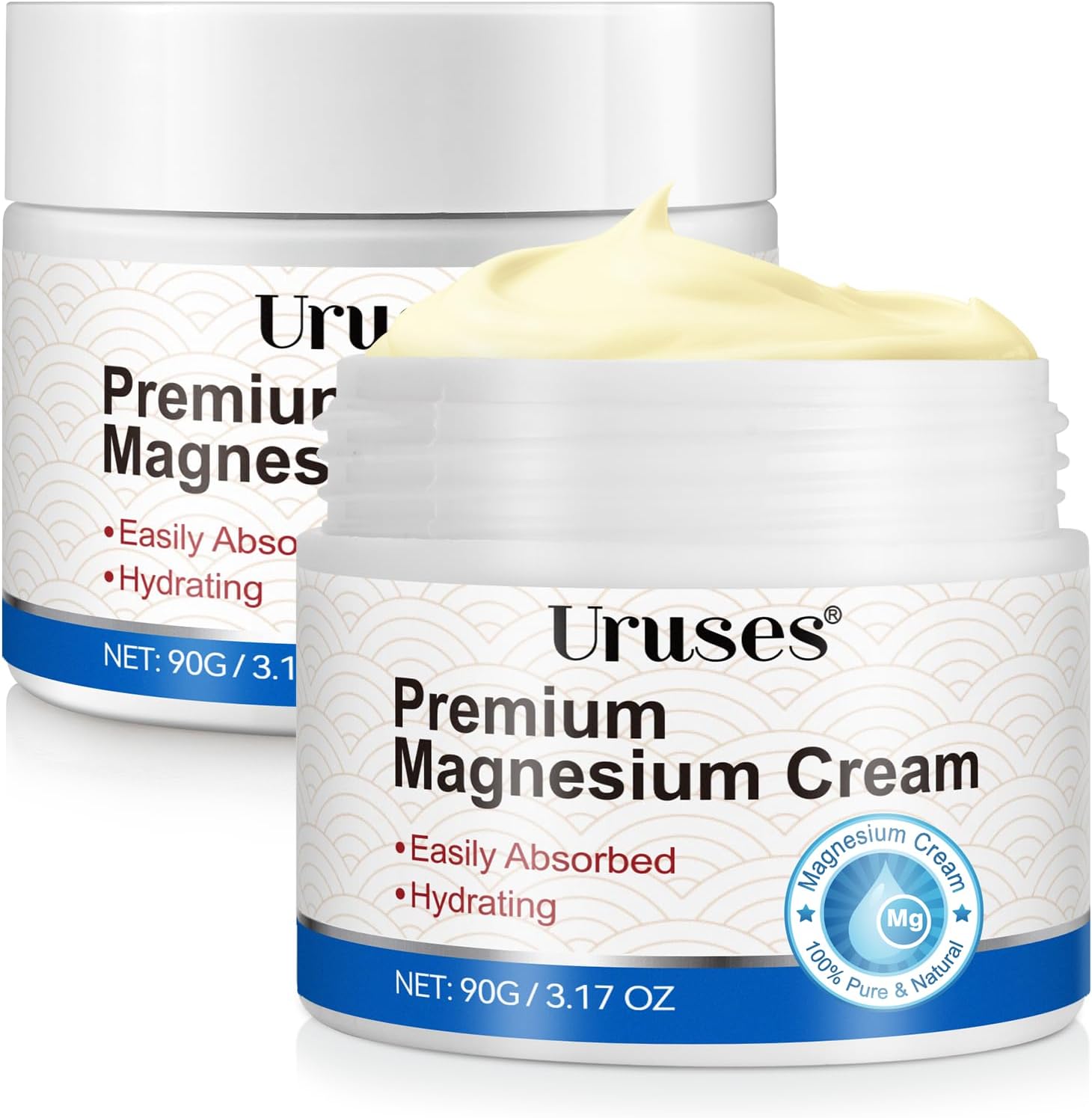 2PCS Highly Concentrated Magnesium Cream for Muscle & Joint Care - Magnesium Lotion with Pure Zechstein Magnesium - Topical Magnesium Chloride Oil Cream