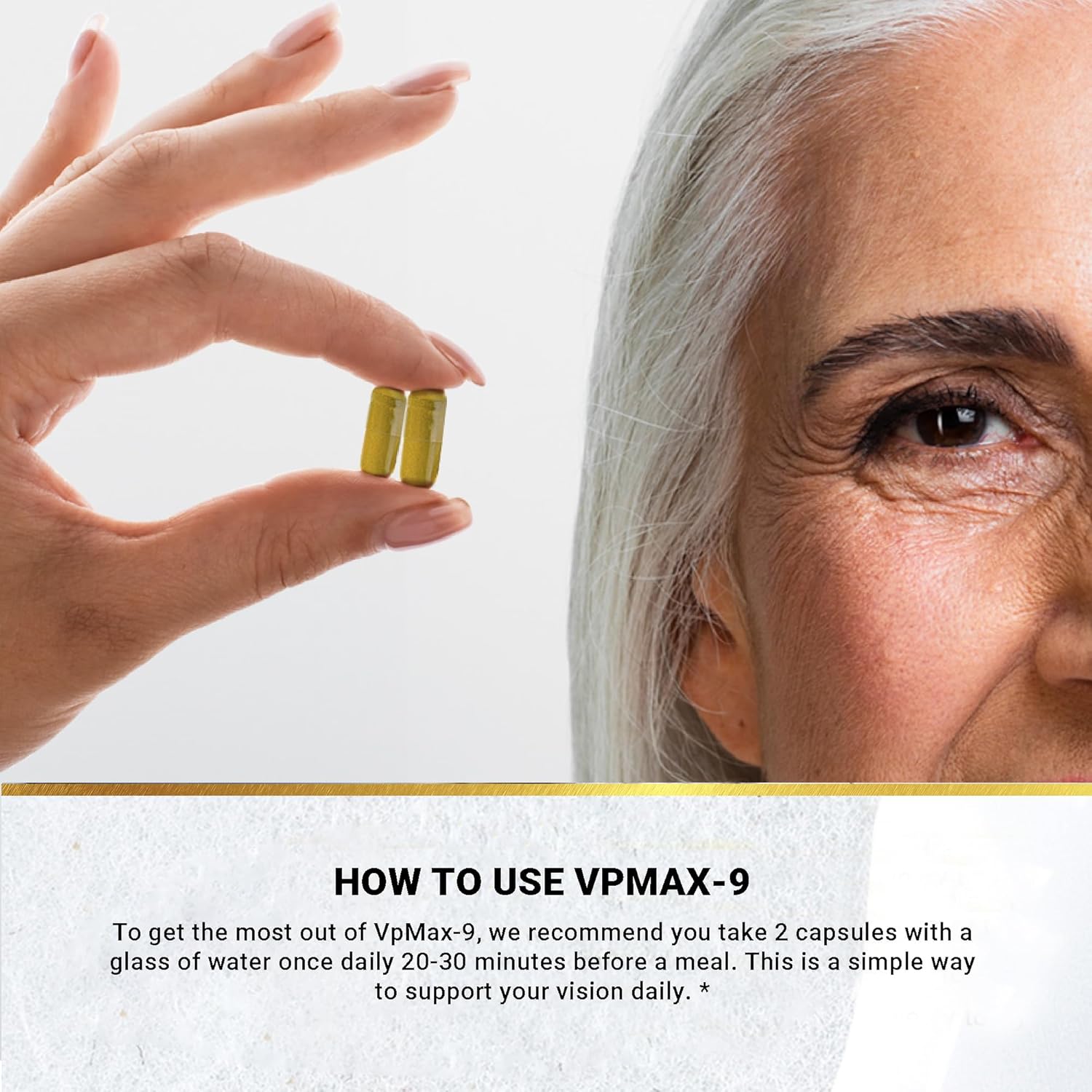 3 Bottles of Golden After 50 VpMax-9 Eye Vitamin Supplement with Lutein, Lycopene, and Bilberry Extract