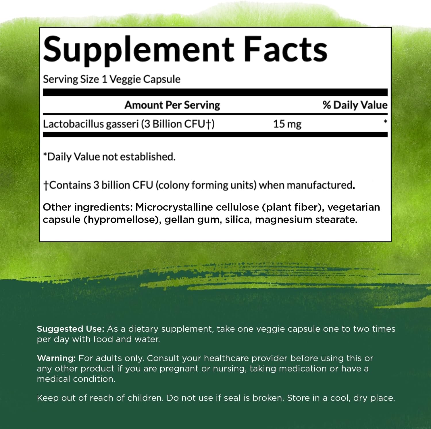 3 Bottles of Swanson Lactobacillus Gasseri Probiotic Supplement - 60 Veggie Capsules Each - Supports Digestive Health, Satiety, and Fat Metabolism with 3 Billion CFU