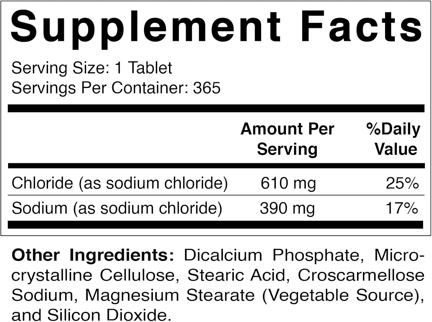 3 Bottles of Vitamatic Sodium Chloride 1000mg Salt Tablets - Non-GMO, Gluten Free - Electrolyte Replenisher for Hydration