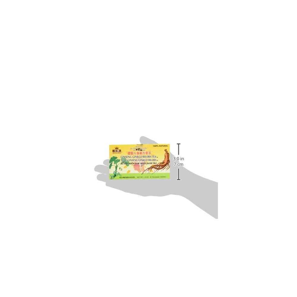 3 Boxes of Royal King Ginseng Ginkgo Biloba Tea with 20 Tea Bags Each