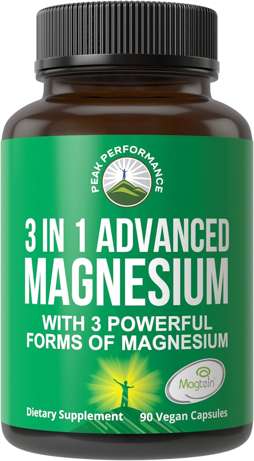 3-in-1 Advanced Magnesium Complex Vegan Capsules - High Absorption & Bioavailability - 90 Pills