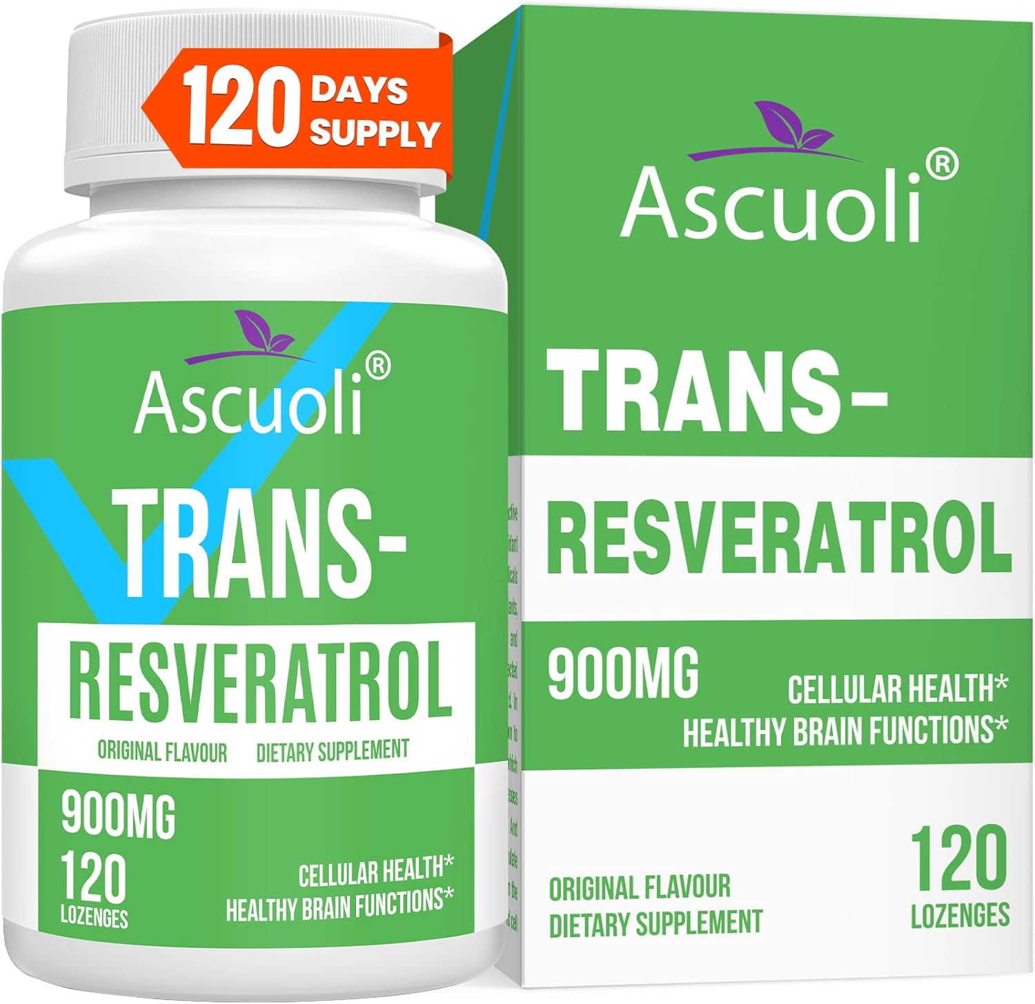 3-in-1 Sublingual Trans-Resveratrol Supplement - 99% Purity, NAD+ Boost, Immune Support, Anti-Aging - 120 Lozenges