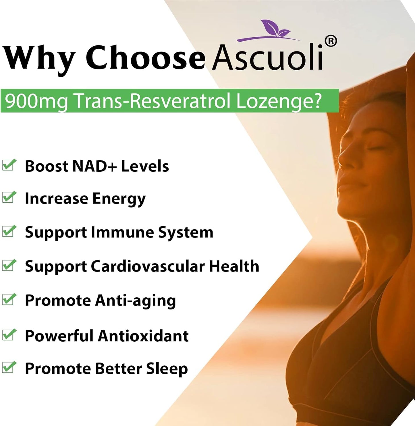 3-in-1 Sublingual Trans-Resveratrol Supplement - 99% Purity, NAD+ Boost, Immune Support, Anti-Aging - 120 Lozenges
