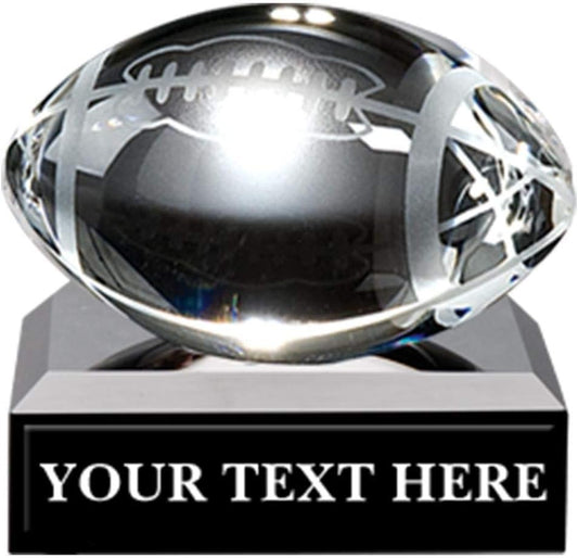 3" Mini Crystal Football Pedestal Trophy - Ideal Football Coach Gifts by Crown Awards