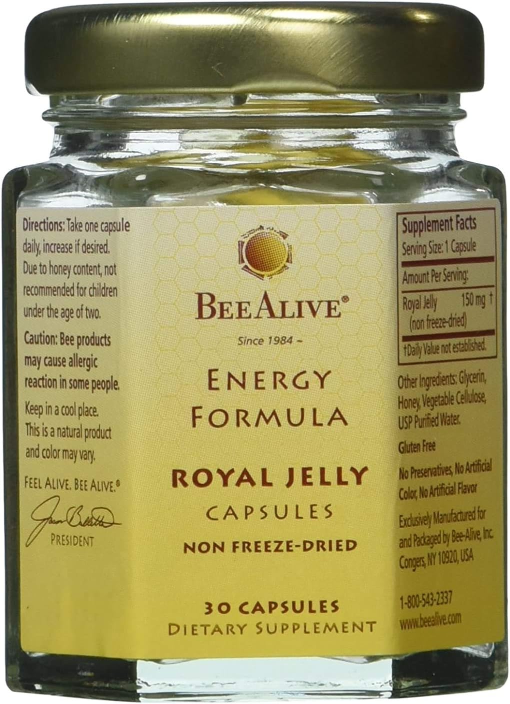 3 Month Supply of BeeAlive Royal Jelly Capsules for Increased Energy and Immune Support