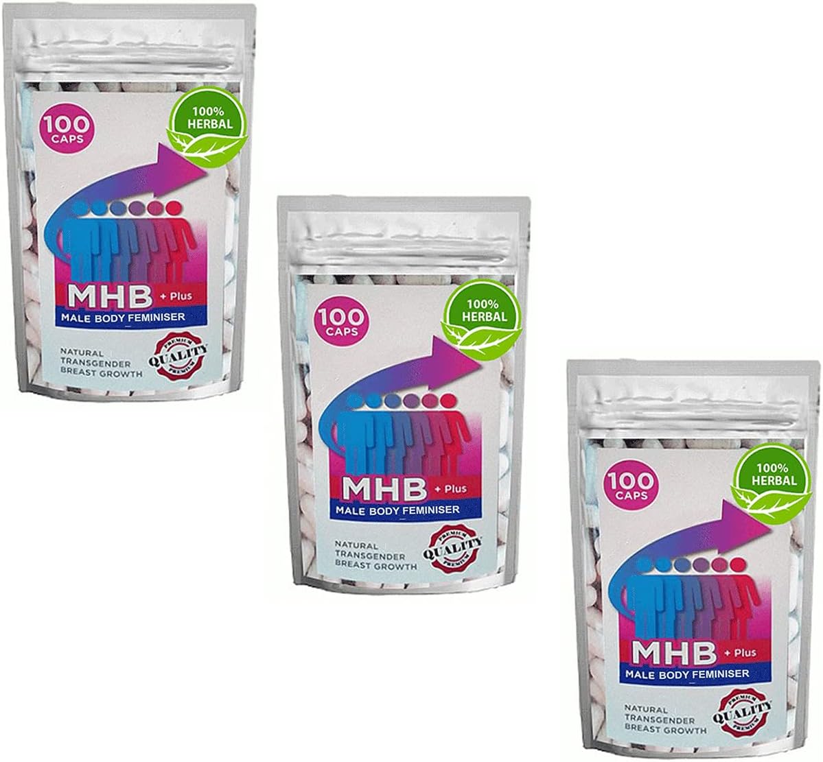 3-Month Transgender Breast Growth and Feminization Supplement with Herbal PhytoEstrogen Formula by MHB