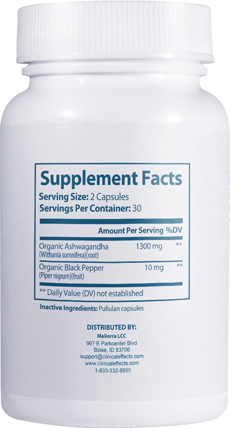 3 Pack Clinical Strength Ashwagandha Capsules with Black Pepper for Stamina and Calm - 180 Capsules - Made in USA