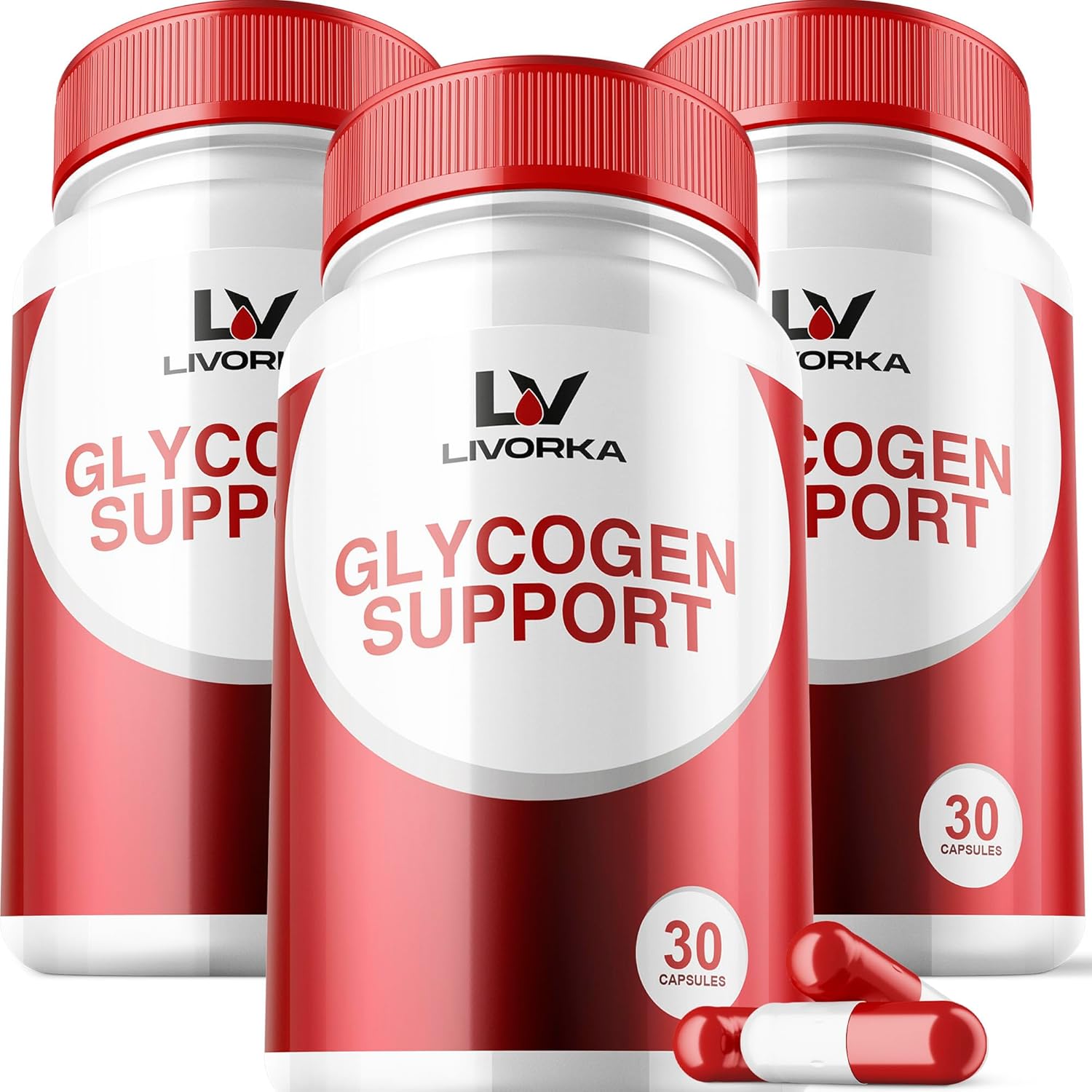3 Pack Glycogen Support Capsules - Advanced Formula for Glycogen Control, Powerful Ingredients - 90 Day Supply