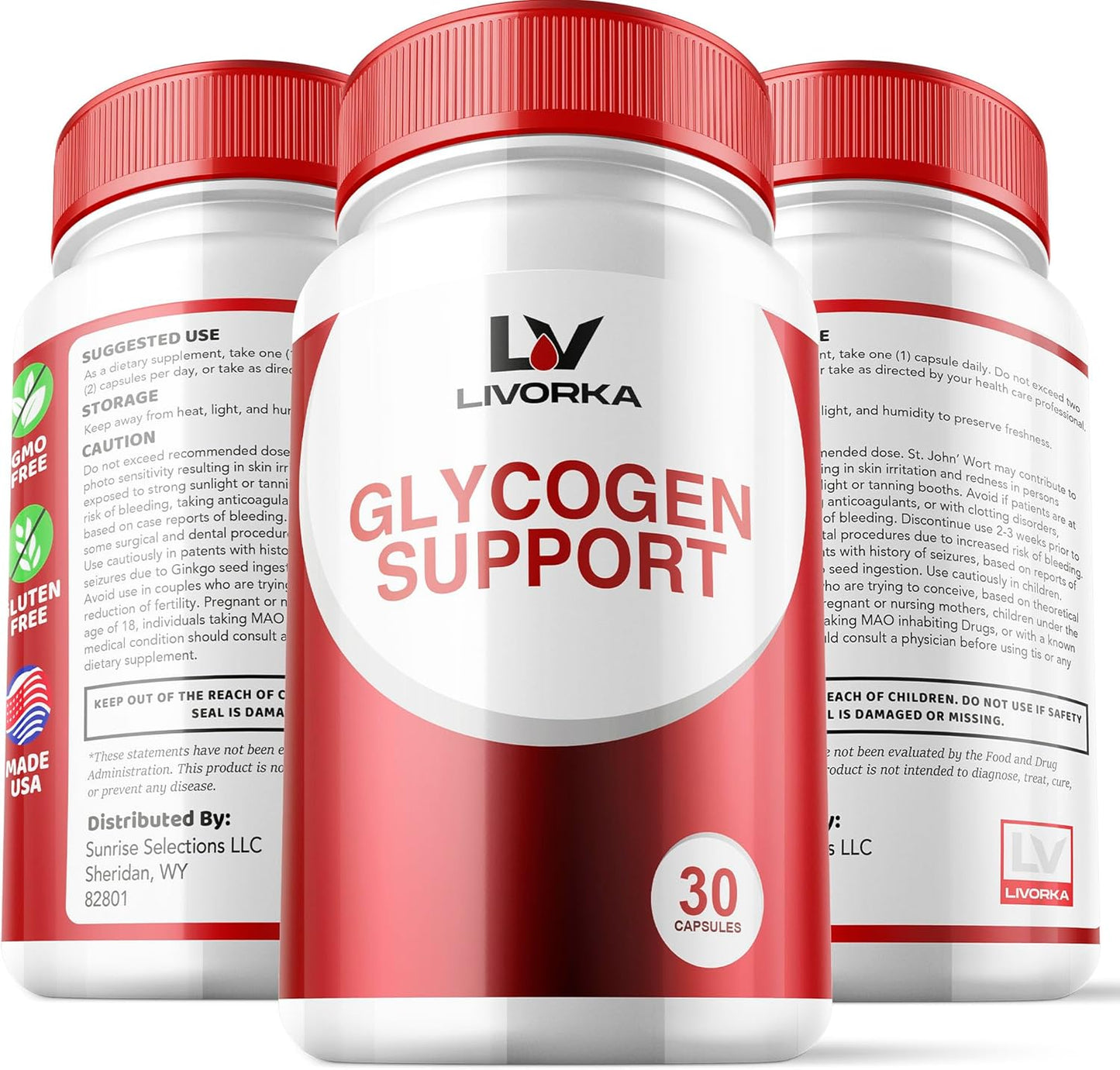 3 Pack Glycogen Support Capsules - Advanced Formula for Glycogen Control, Powerful Ingredients - 90 Day Supply
