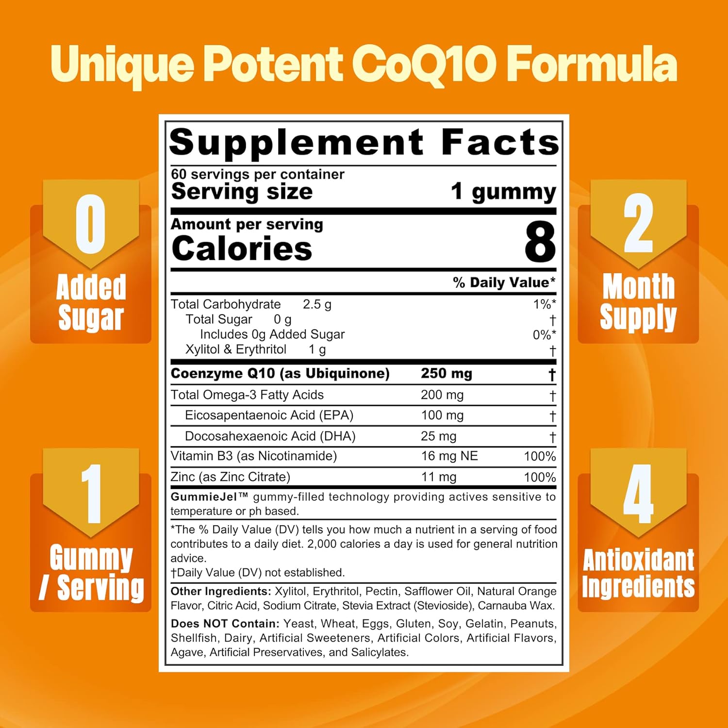 3-Pack Immune Support Gummies with Vitamin ADK, B12, and CoQ10-250mg