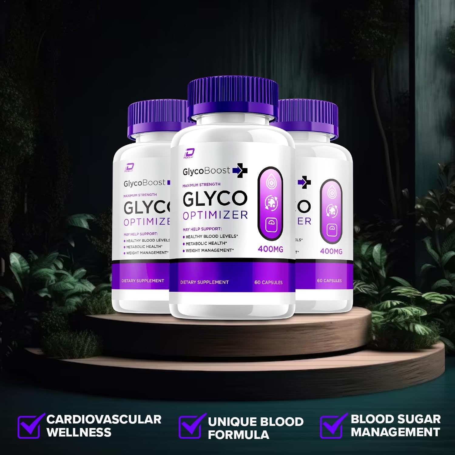 3 Pack Indelo Glyco Boost Capsules - All Natural Maximum Strength Glyco Optimizer Supplement for Healthy Levels - 180 Capsules