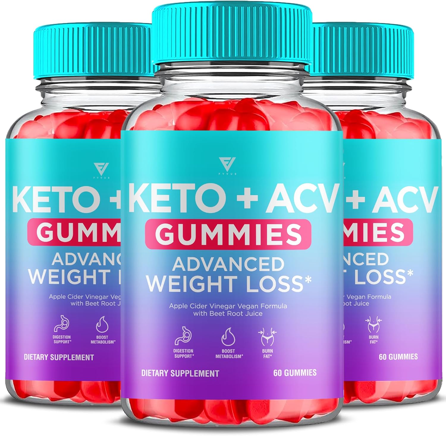 3 Pack Keto ACV Gummies for Advanced Slimming Formula - 1000MG Apple Cider Vinegar Gummy Supplement (180 Gummies)