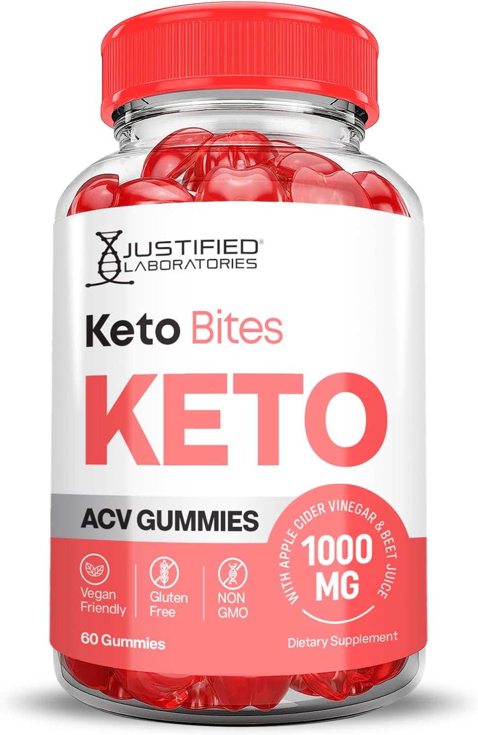 3 Pack Keto Bites Gummies with ACV & B12 | 1000MG Advanced Formula | Vegan & Non GMO | Apple Cider Vinegar & Pomegranate Beet Juice Powder