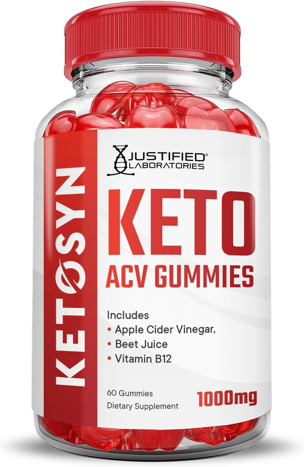 3 Pack Ketosyn Keto ACV Gummies with Pomegranate Beet Juice - 1000MG Advanced Formula - Vegan & Non GMO - 180 Gummies