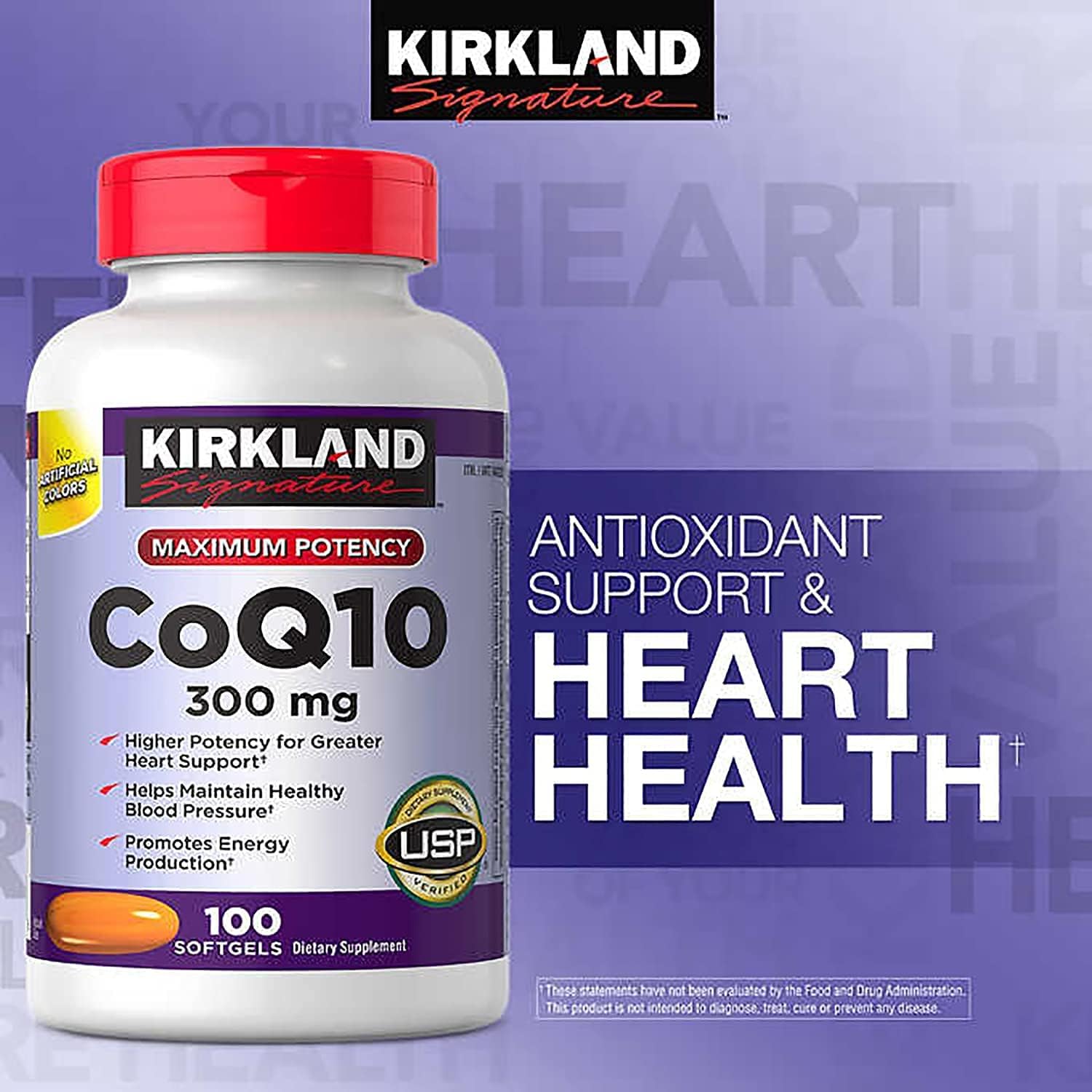 3 Pack Kirkland Signature CoQ10 300 mg Softgels - 100 Count