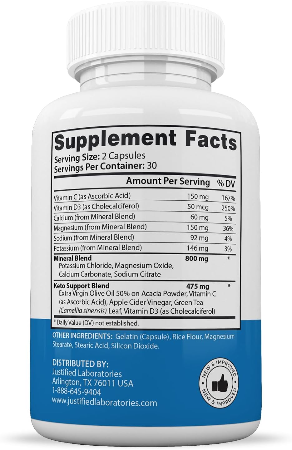 3 Pack Lean Time Keto Pills 1275MG with Apple Cider Vinegar & Green Tea - 180 Capsules