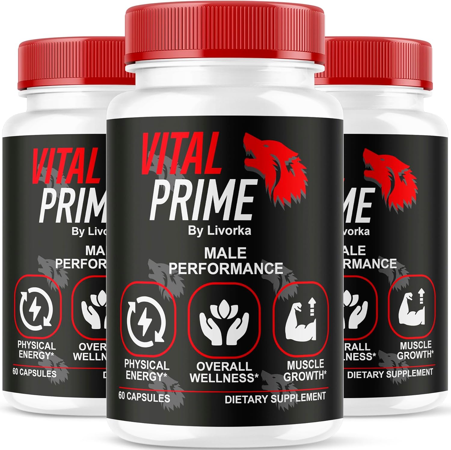 3 Pack LIVORKA Vital Prime for Men Capsules - Advanced Formula Supplement Support for 3 Months