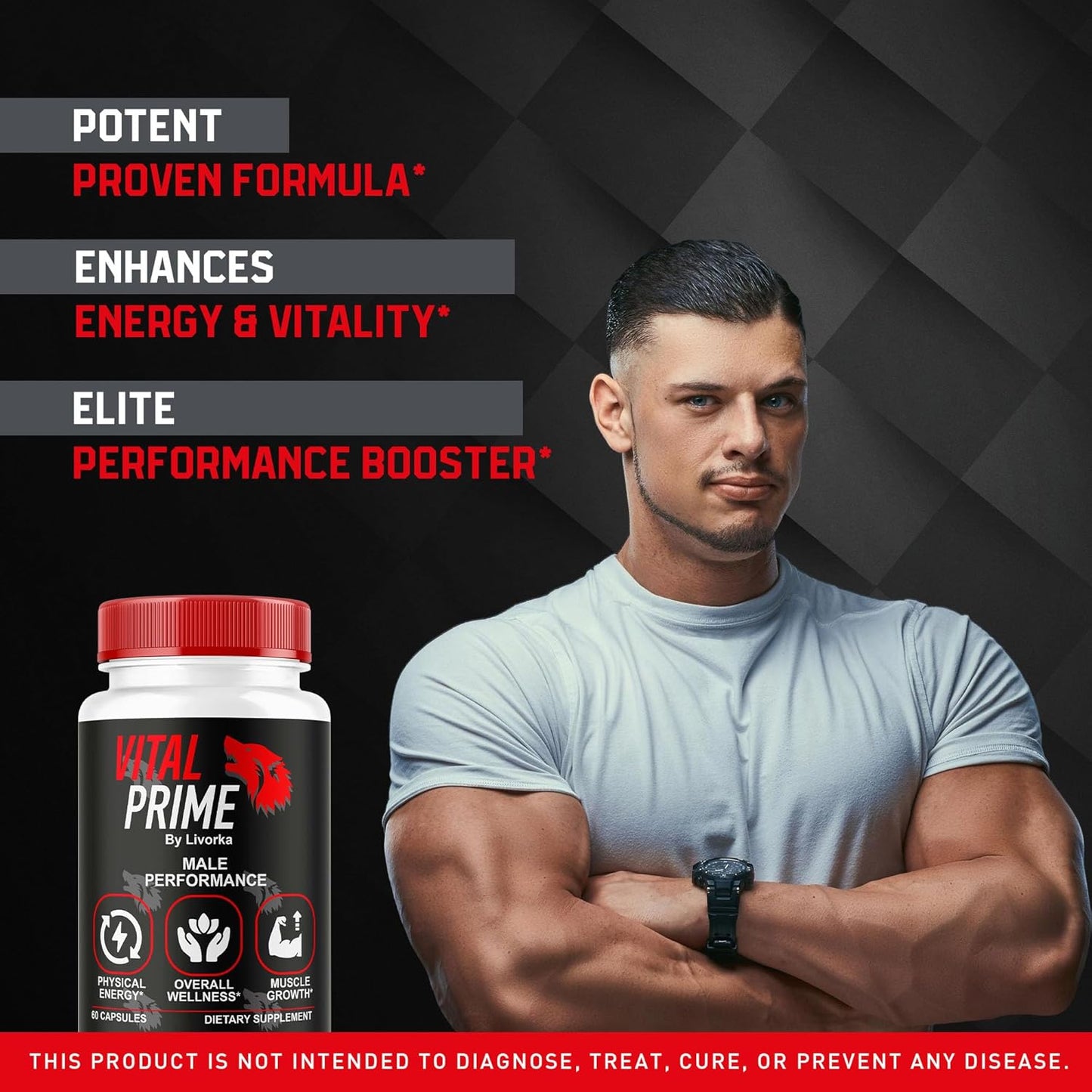 3 Pack LIVORKA Vital Prime for Men Capsules - Advanced Formula Supplement Support for 3 Months