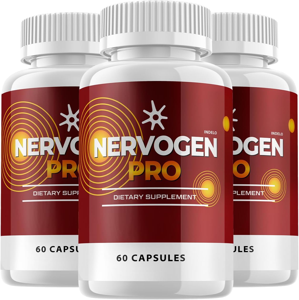 3-Pack Nervogen Pro Capsules for Neuropathy - Advanced Formula Dietary Supplement with Vitamin C and Zinc - 180 Capsules