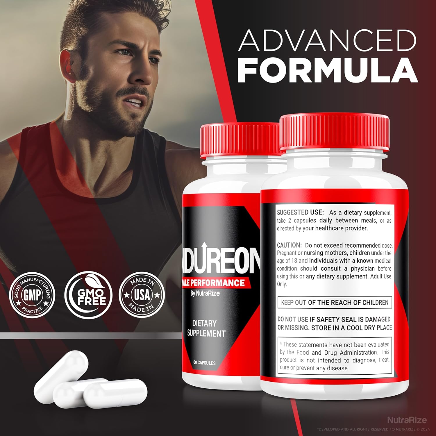 3 Pack NutraRize Endureon Pills - All Natural Formula for Confidence, Energy, Health, and Stamina - Official Support Reviews - 180 Capsules