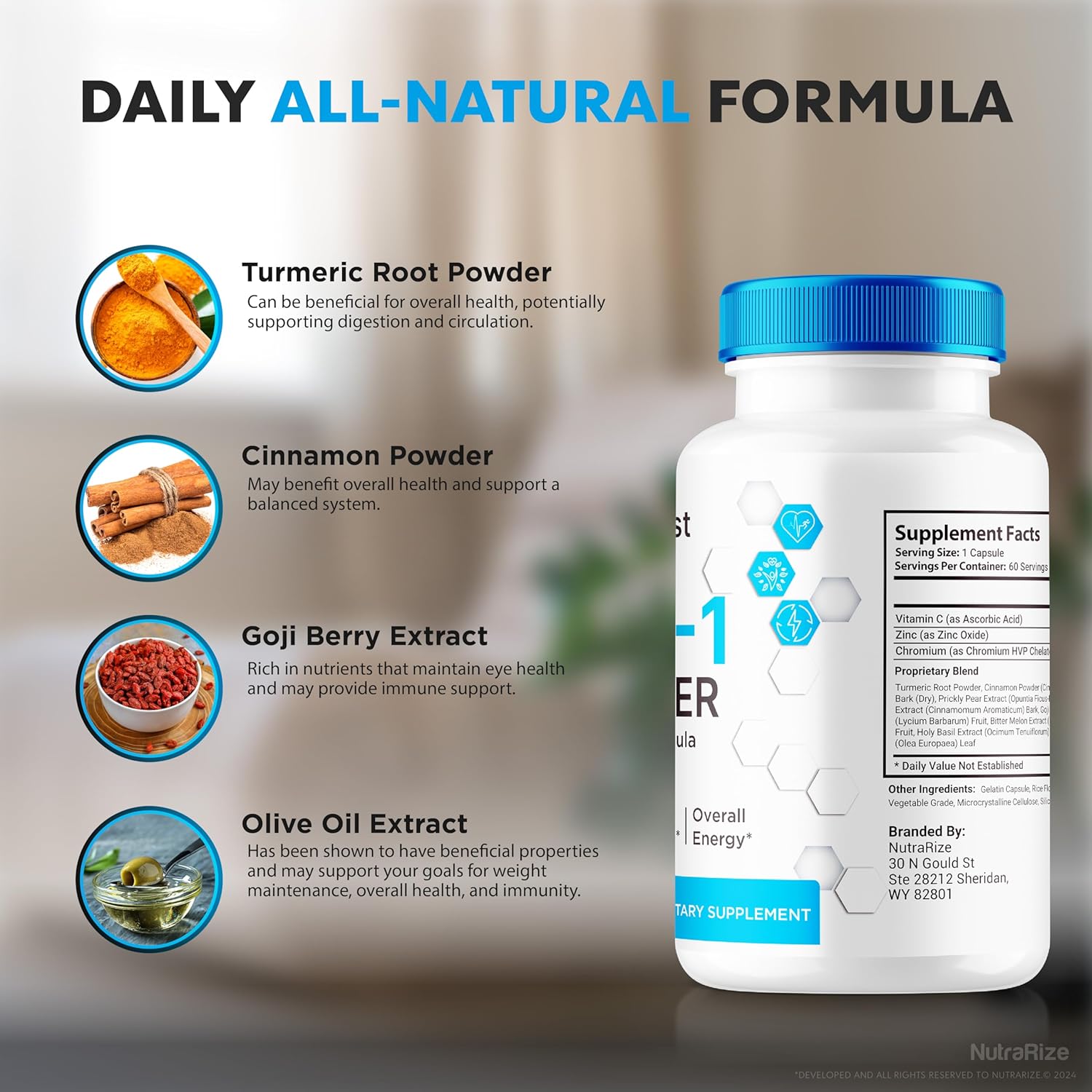 3 Pack NutraRize GlucoBoost Capsules - Official GLP-1 Booster for Stable Healthy Blood Sugar Levels - Natural Formula with Premium Blood Support Vitamins - 180 Capsules