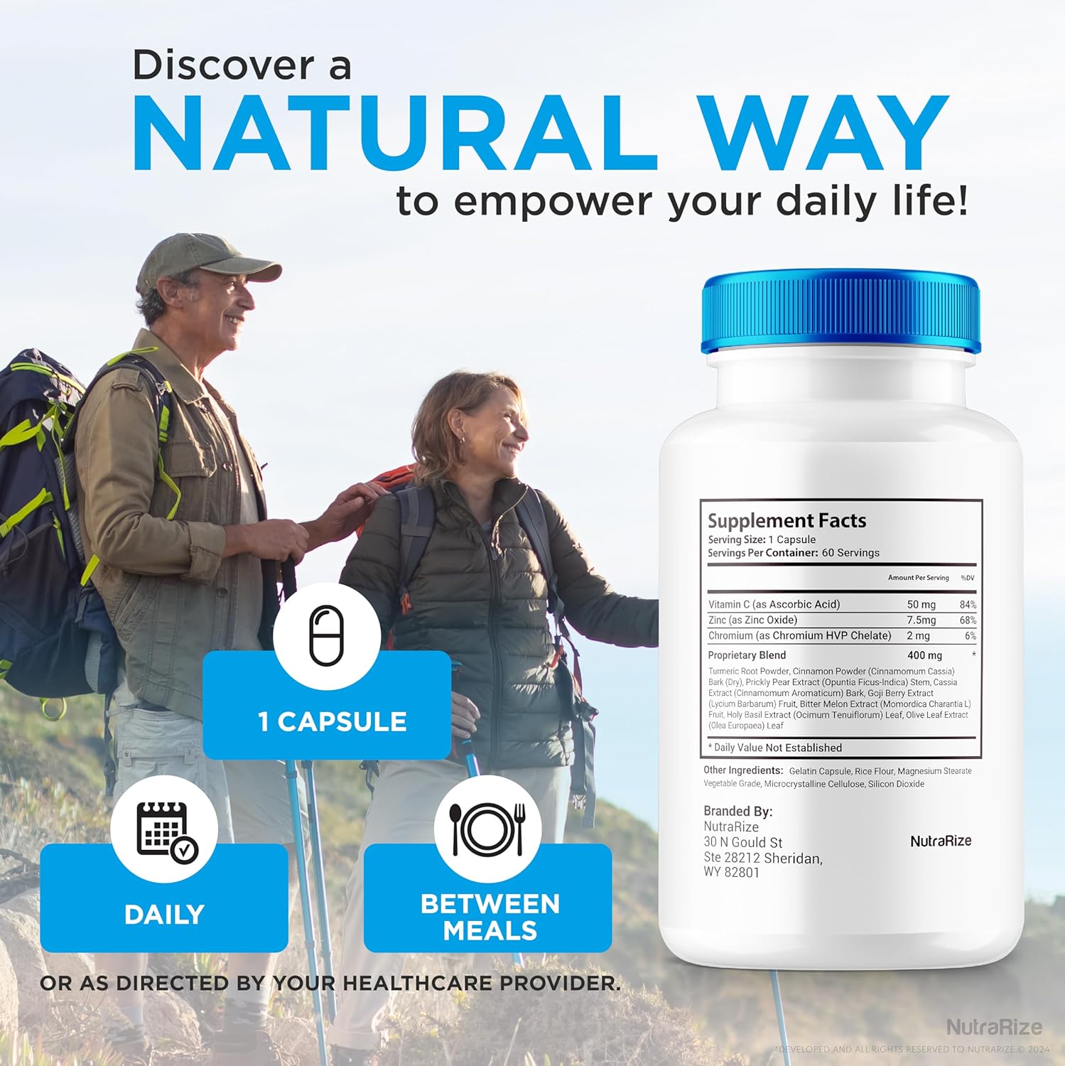 3 Pack NutraRize GlucoBoost Capsules - Official GLP-1 Booster for Stable Healthy Blood Sugar Levels - Natural Formula with Premium Blood Support Vitamins - 180 Capsules