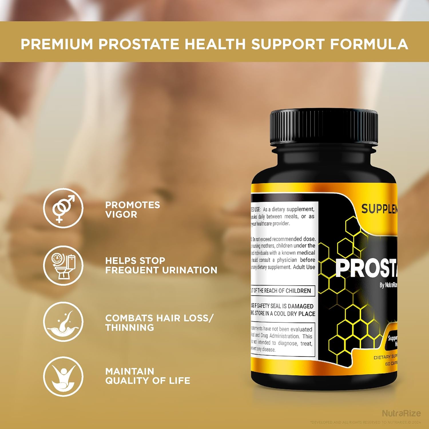 3 Pack NutraRize Prostasit Capsules - Natural Premium Formula for Prostate Health - Official Health Supplement - 180 Capsules