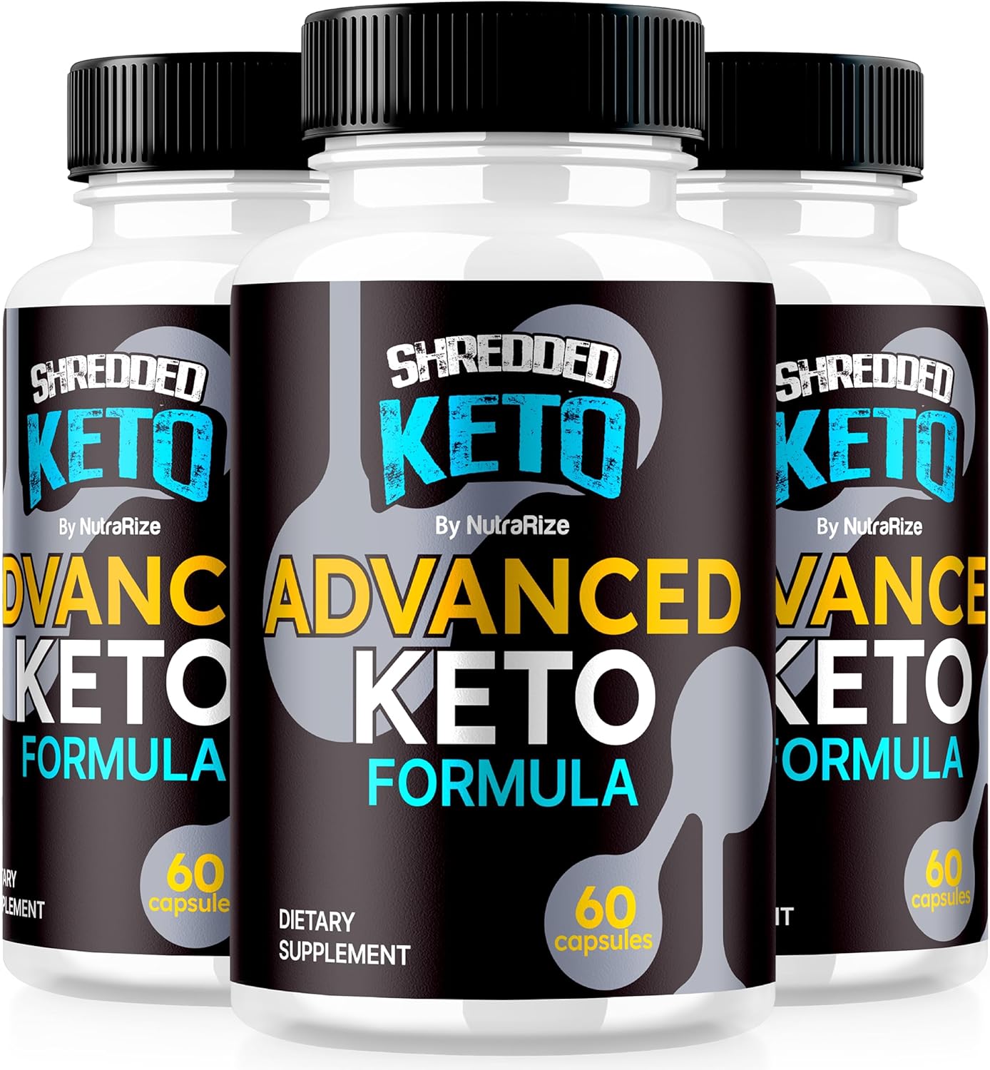 3 Pack NutraRize Shredded Keto Pills: Premium Weight Loss Capsules, All Natural Supplement for Fitness Goals - Official ShreddedKeto Reviews (180 Capsules)