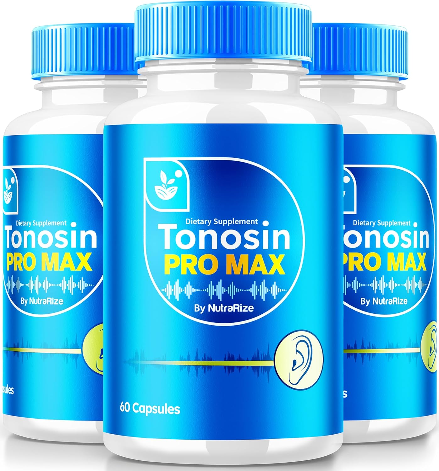 3 Pack NutraRize Tonosin Pro Max Capsules - Official All-Natural Supplement for Inner Ear Health - Premium Hearing Support - TonosinProMax Reviews - 180 Capsules