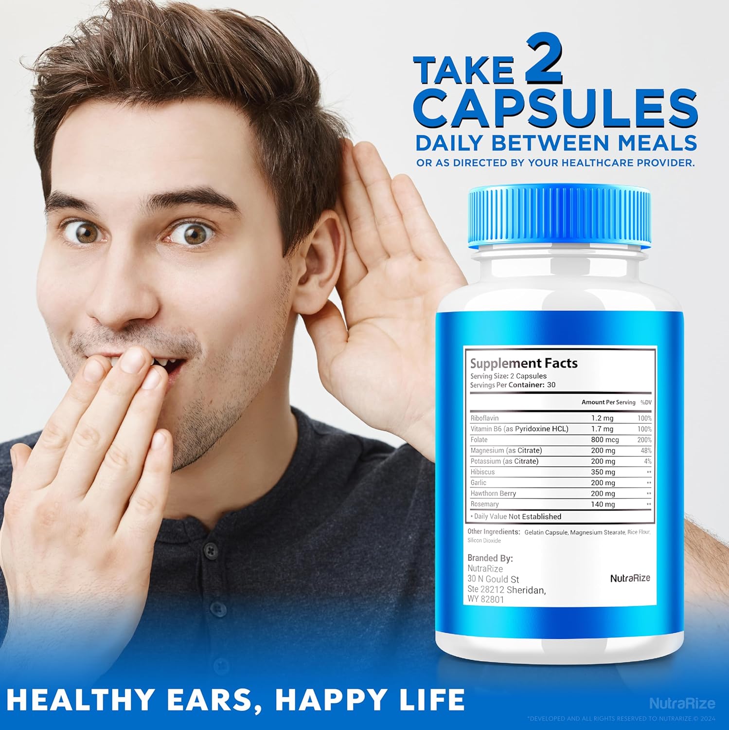 3 Pack NutraRize Tonosin Pro Max Capsules - Official All-Natural Supplement for Inner Ear Health - Premium Hearing Support - TonosinProMax Reviews - 180 Capsules