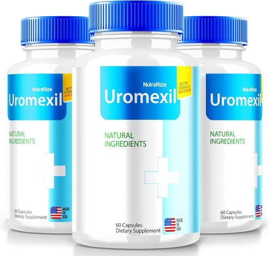 3 Pack NutraRize Uromexil Capsules - Premium Formula for Prostate Health Support - All-Natural Supplement for Overall Health - Uromexil Forte Reviews (180 Capsules)