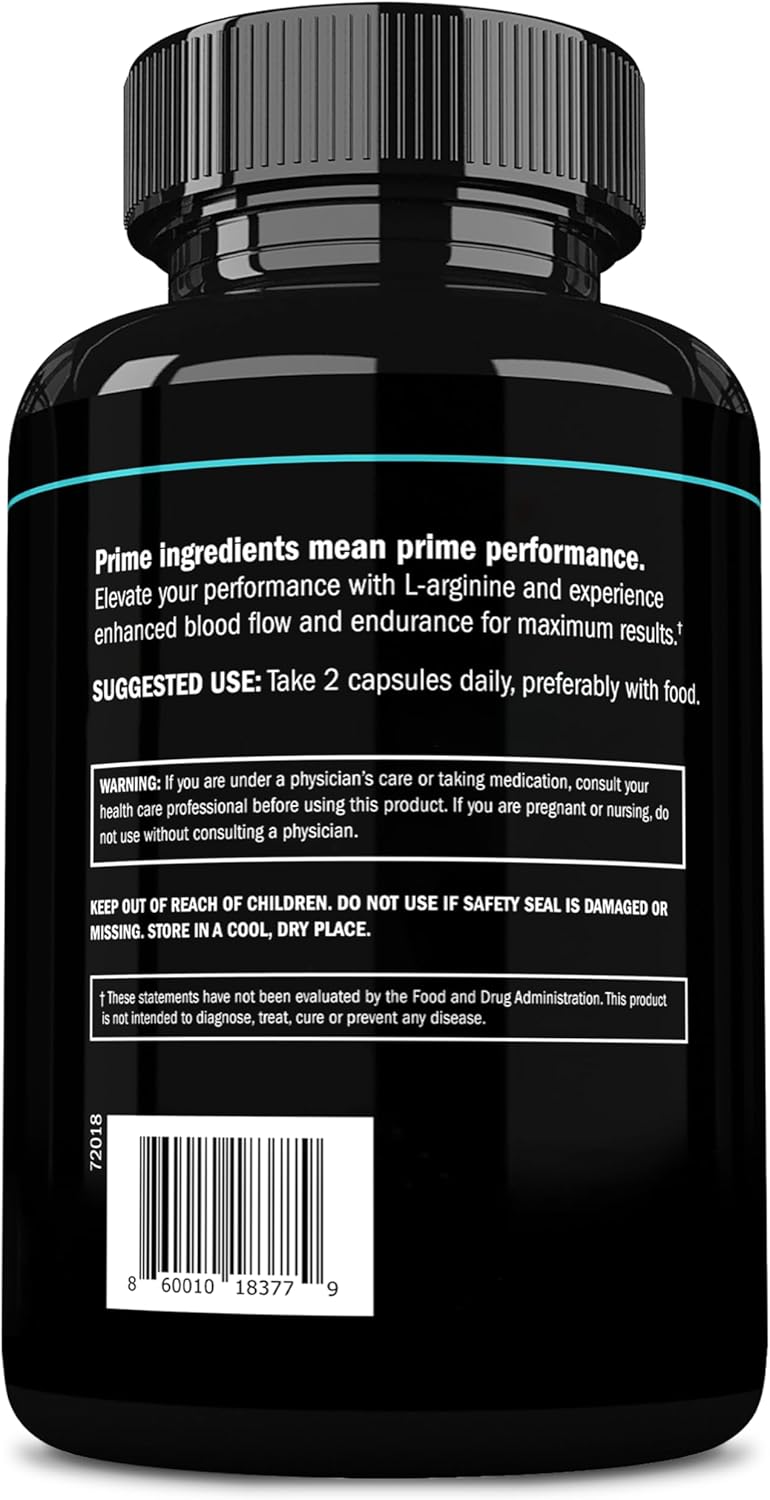 3 Pack of L-Arginine Nitric Oxide Supplement - 1500mg for Boosting Blood Flow, Energy, Strength, and Endurance