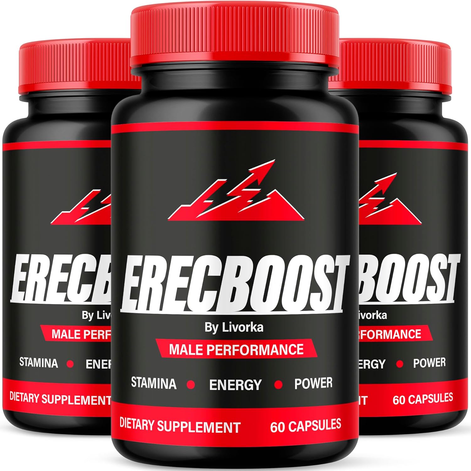 3 Pack of LIVORKA Erecboost Capsules - Natural Advanced Formula with 180 Capsules