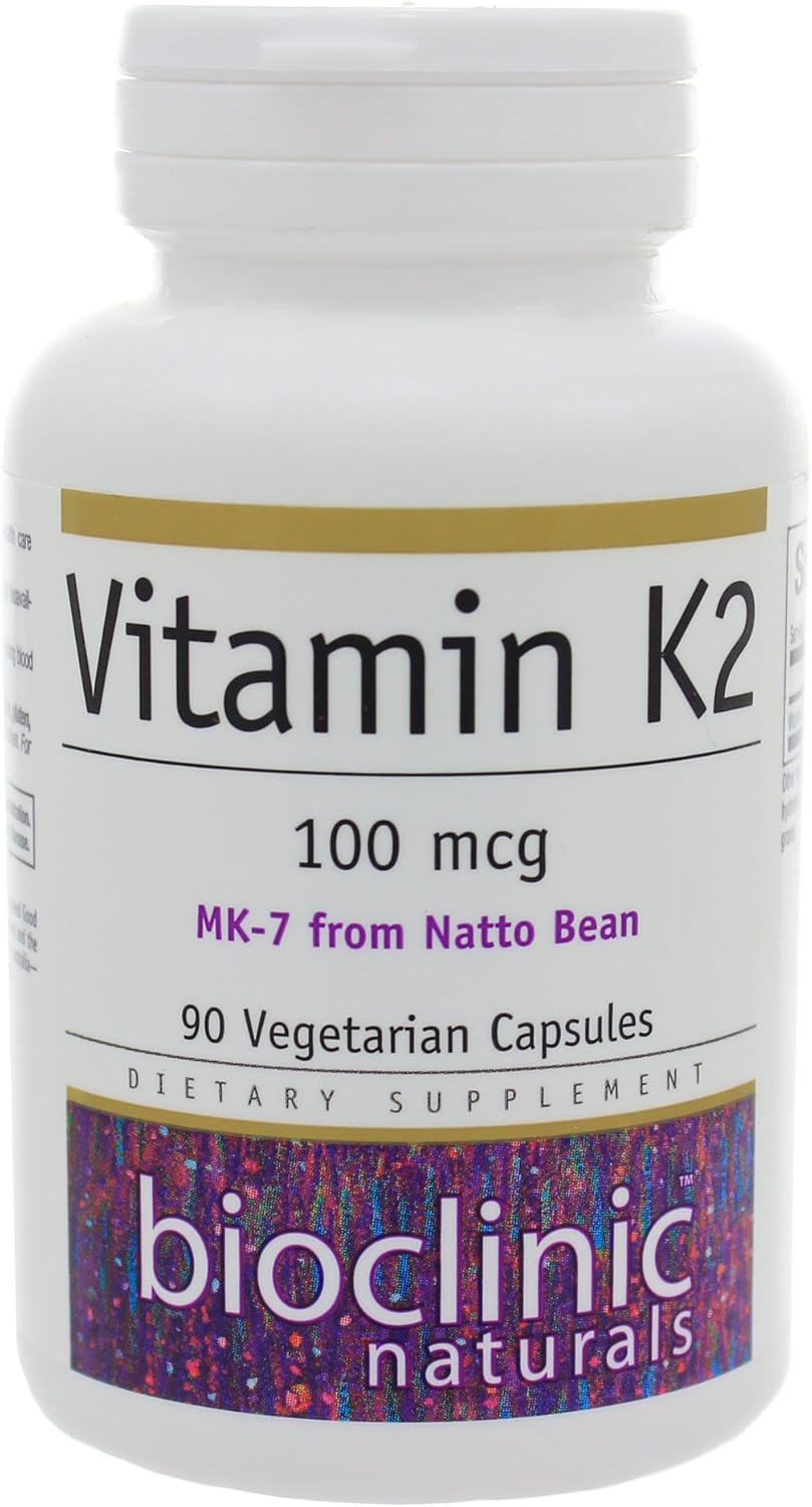 3 Pack of Vitamin K2 100mcg Capsules - Bioclinic Naturals - 270 Capsules in Total