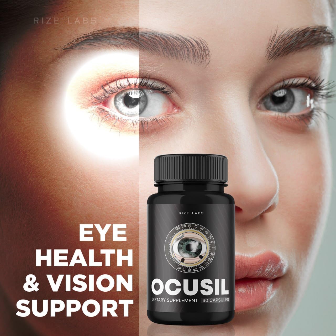 (3 Pack) Rize Labs Ocusil Capsules - Eye Supplement for Concentration, Focus, and Healthy Eyes - 180 Capsules