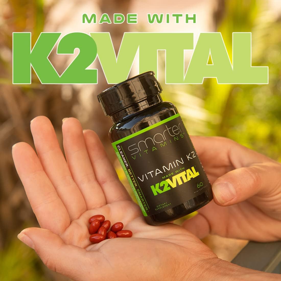 3 Pack SmarterVitamins Vitamin K2 MK7 100mcg with K2VITAL & Kale, 180 Softgels