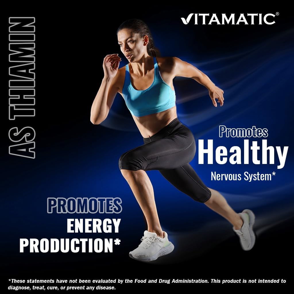 3 Pack Vitamatic Vitamin B1 (Thiamine) 500mg - 120 Capsules for Energy and Immune Support