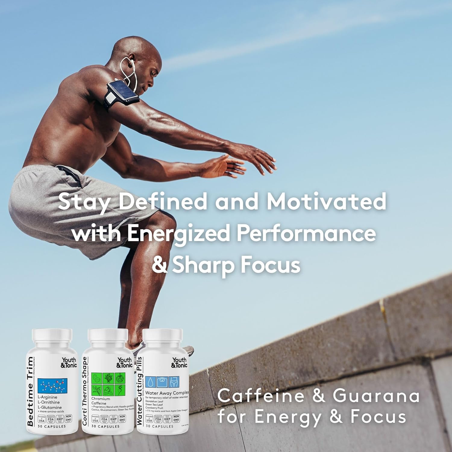3-Pack Youth & Tonic Shred Sculpt Lean Diet Pills for Metabolism, Energy, Cravings, Water Retention, Belly Bloating - Women & Men