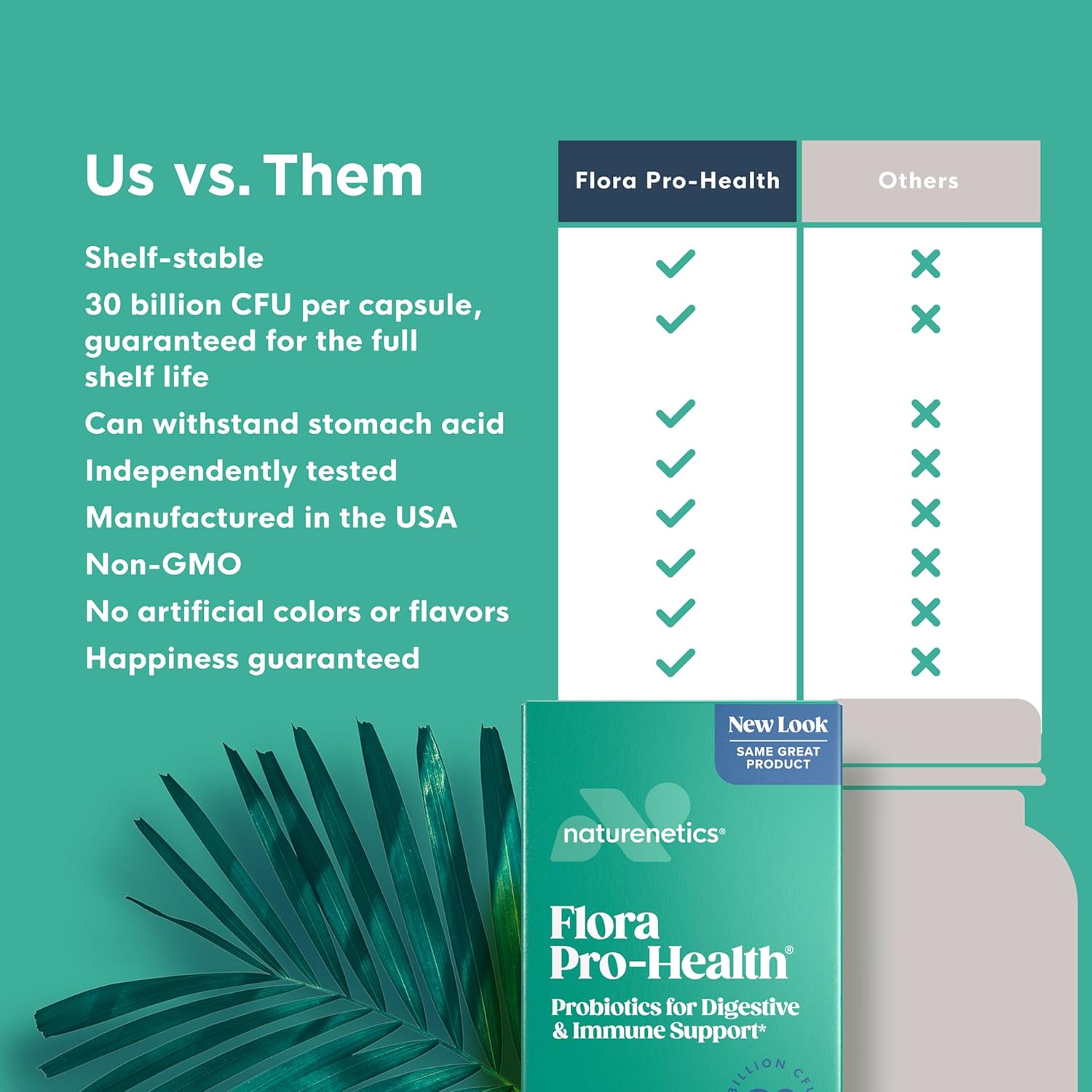 30 Billion CFU Probiotics for Digestive & Immune Health - 5 Strains, Individually Wrapped - Gluten & Dairy Free Vegan Capsules - 60 Day Supply
