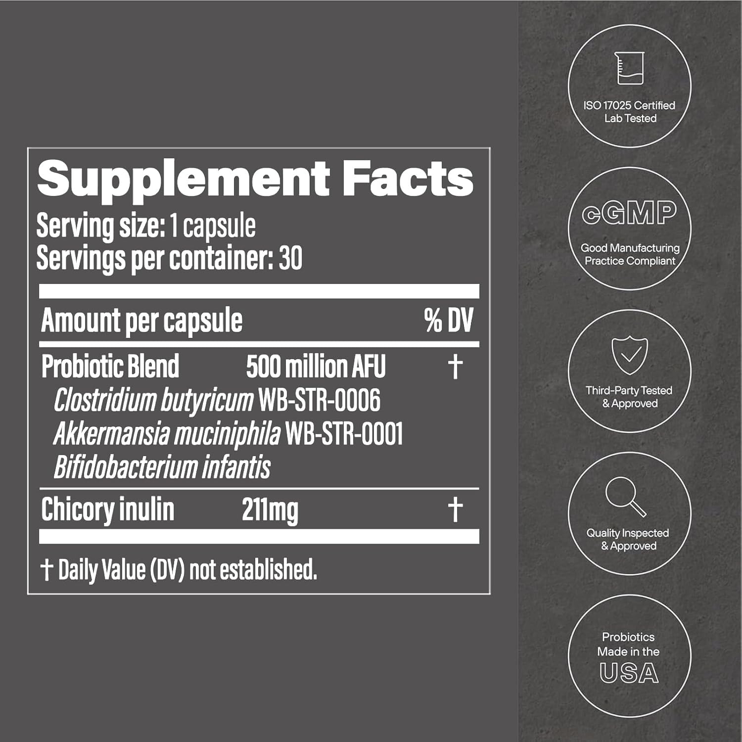 30-Capsule MAPUG GLP-1 Probiotic: 500M AFU Multi-Strain w/ Prebiotic, Supports GLP-1 & Suppresses Appetite, Delayed Release, Third-Party Tested - Men & Women