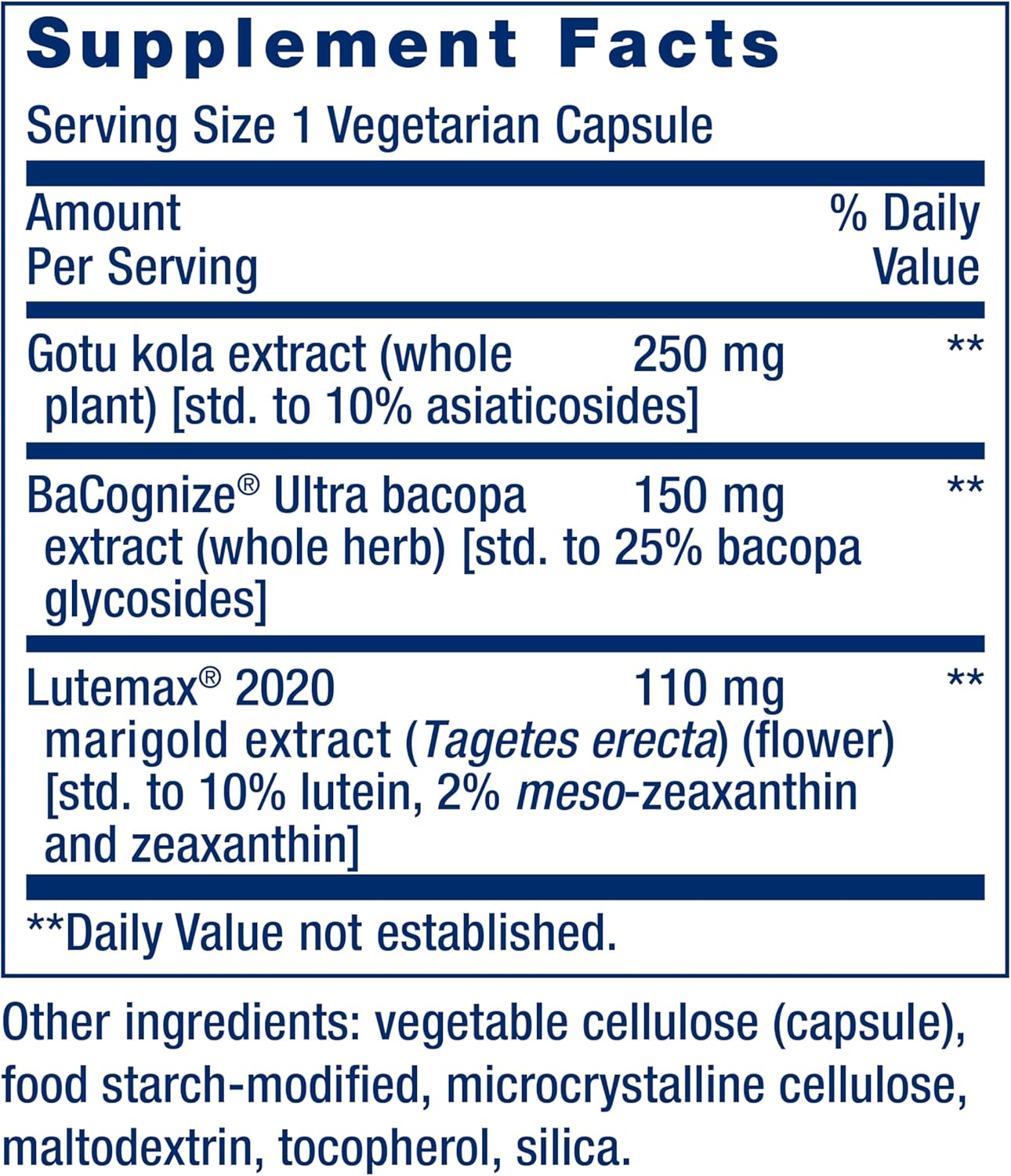 30 Capsules Life Extension Quick Brain Nootropic for Enhanced Brain Performance and Learning - Brain Supplement for Daily Use, Gluten-Free and Non-GMO