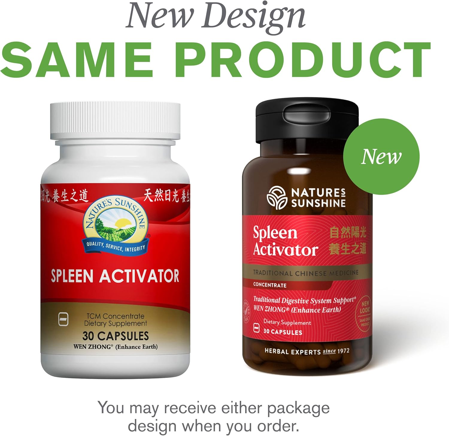 30 Capsules of Nature's Sunshine Spleen Activator TCM Concentrate for Improved Health