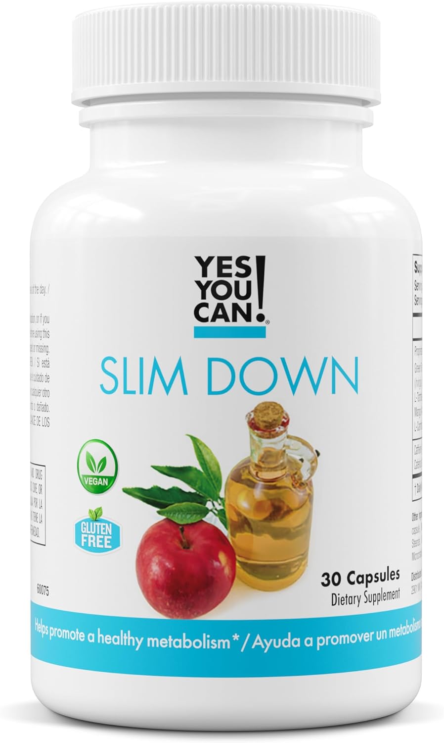 30 Capsules of Slim Down Dietary Supplements with African Mango, L-Carnitine, Green Tea, Apple Cider Vinegar, & Guarana Seed Extract for Weight Loss - 1 Month Supply