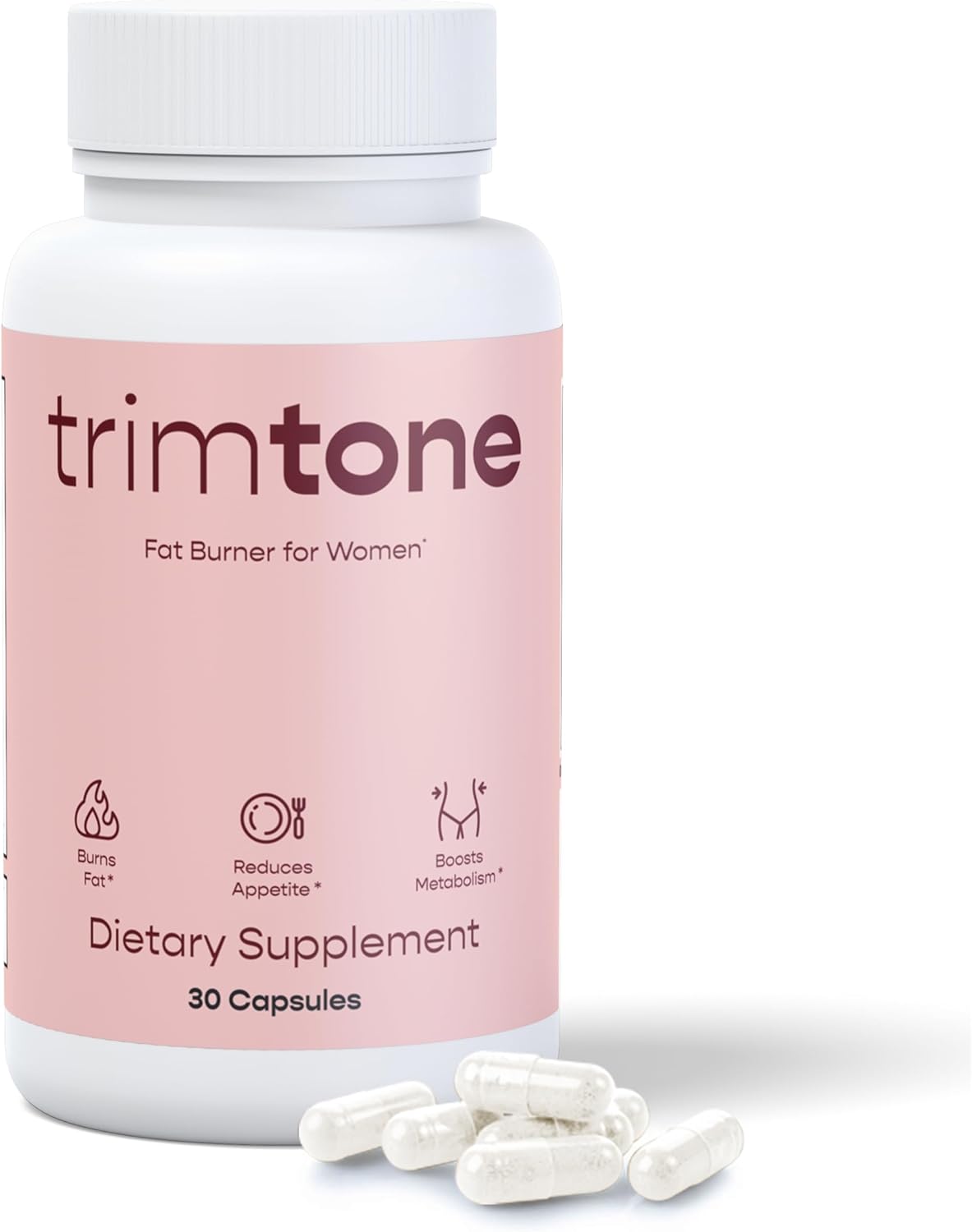 30 Capsules of TRIMTONE Slimming Formula Pills for Women: Mood-Boosting Formula, Appetite Suppressant, Detox Cleanse, Fast-Acting Diet Pills for Belly Fat- 1 Daily