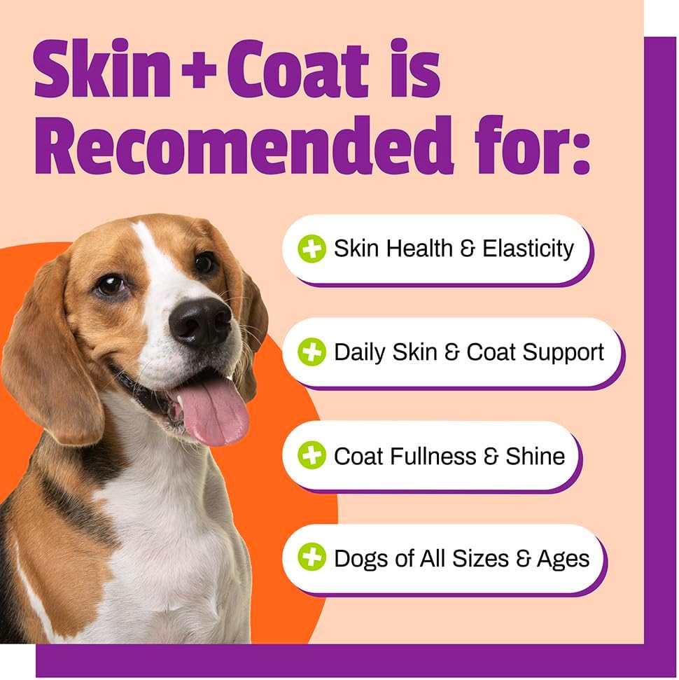 30 Chews Pet Naturals Skin and Coat Supplement for Dogs with Dry, Itchy, and Irritated Skin - Salmon Oil, Vitamin E, and Flax Oil - Vet Recommended - Corn and Wheat Free